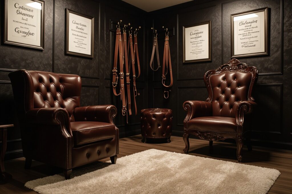 Altherrenzimmer mit 2 Ledersesseln