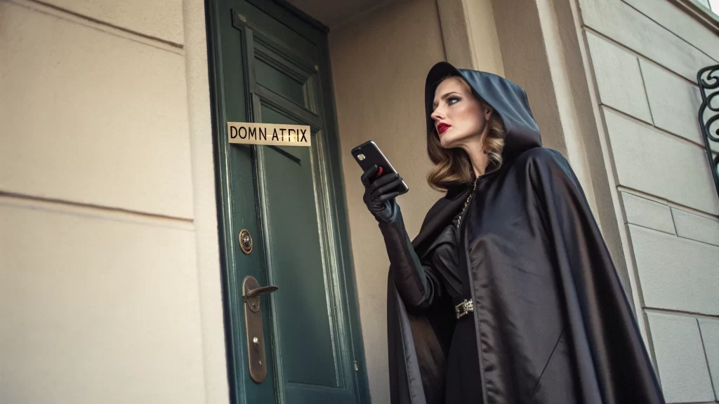 Domina entscheidet, ob sie einem Mann ein reales Treffen erlaubt.