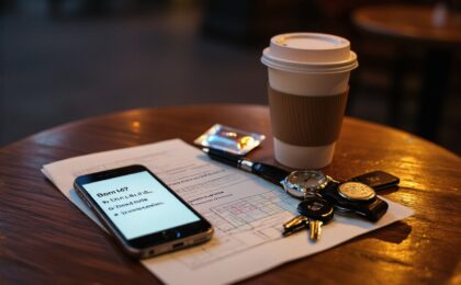 Verschiedene Dinge liegen auf einem kleinen Tisch, One Night Stand finden