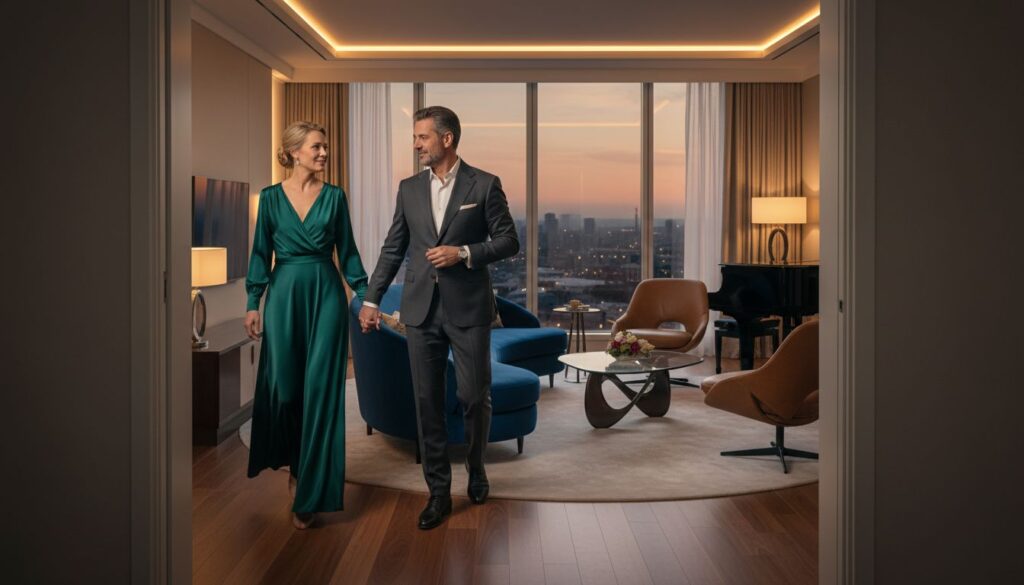 Paar trifft sich diskret in Luxushotel für exklusives Date über Online-Portal - Sextreffen exklusive Portale 2026: Premium vs. geheime Alternativen