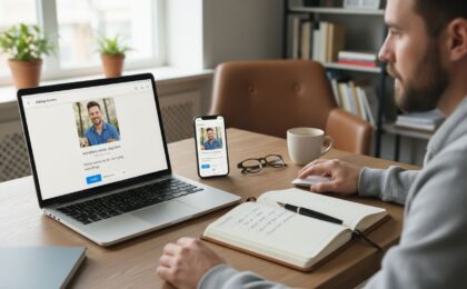 Mann optimiert sein Dating-Profil und bereitet bessere Erstnachrichten vor. Sex-Dating für Männer 2026: So schreibst du deutlich bessere Erstnachrichten